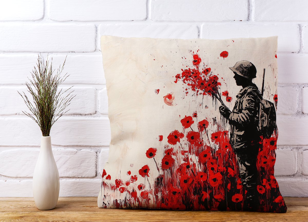 Banksy |Nspired Soldier And Poppies Cushions