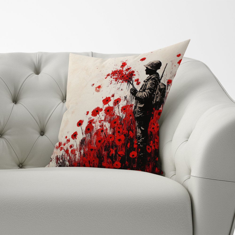 Banksy |Nspired Soldier And Poppies Cushions