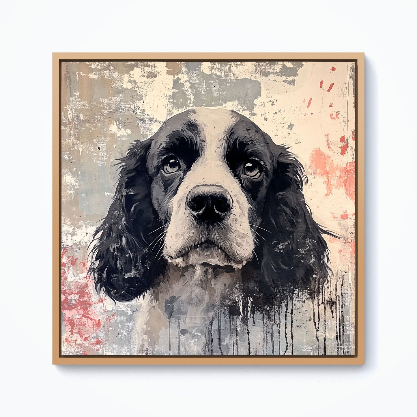 Banksy Inspired Cocker Spaniel Framed Canvas