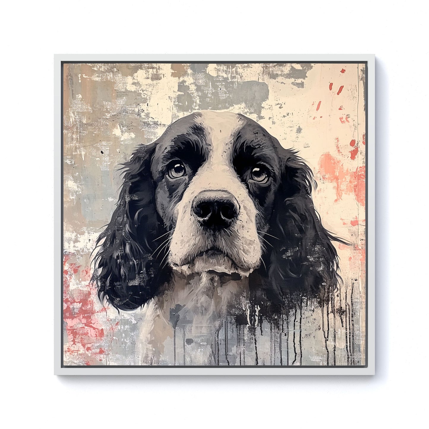 Banksy Inspired Cocker Spaniel Framed Canvas