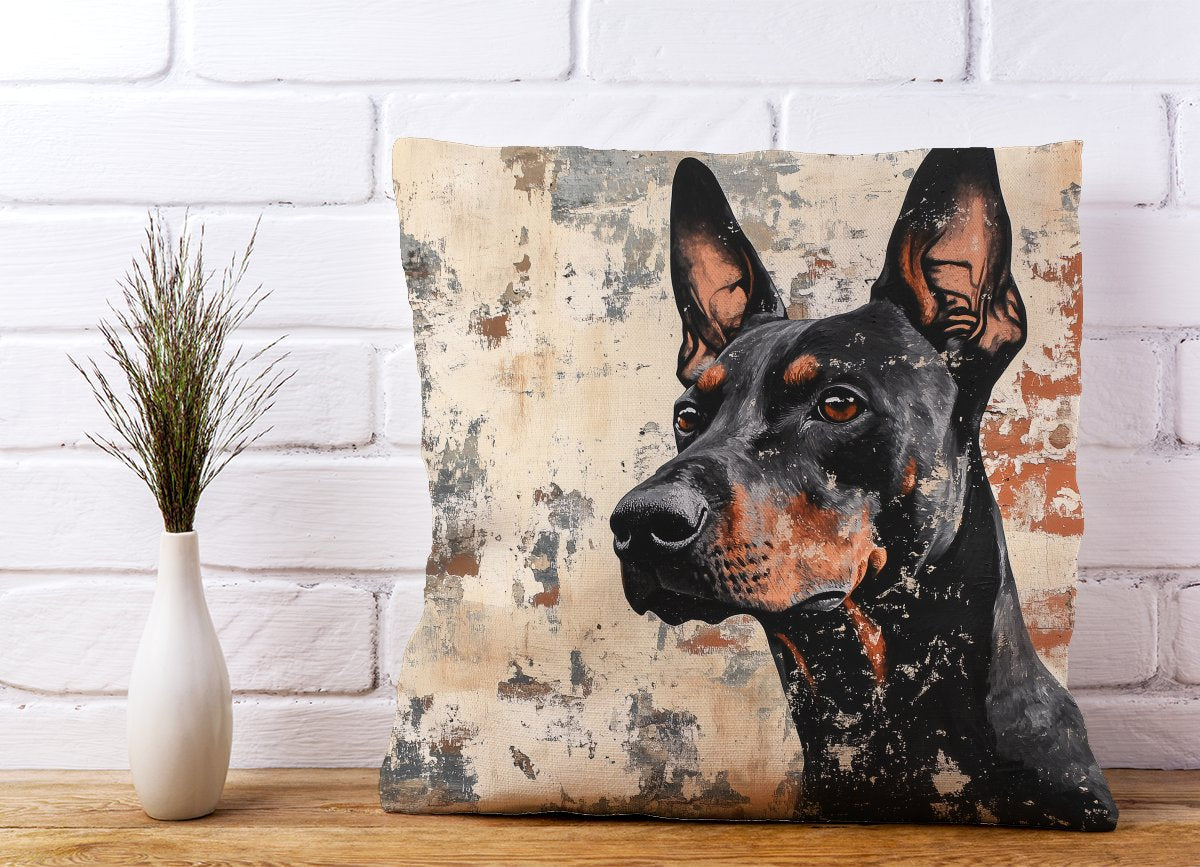 Banksy Inspired Thoughtful Doberman Cushions