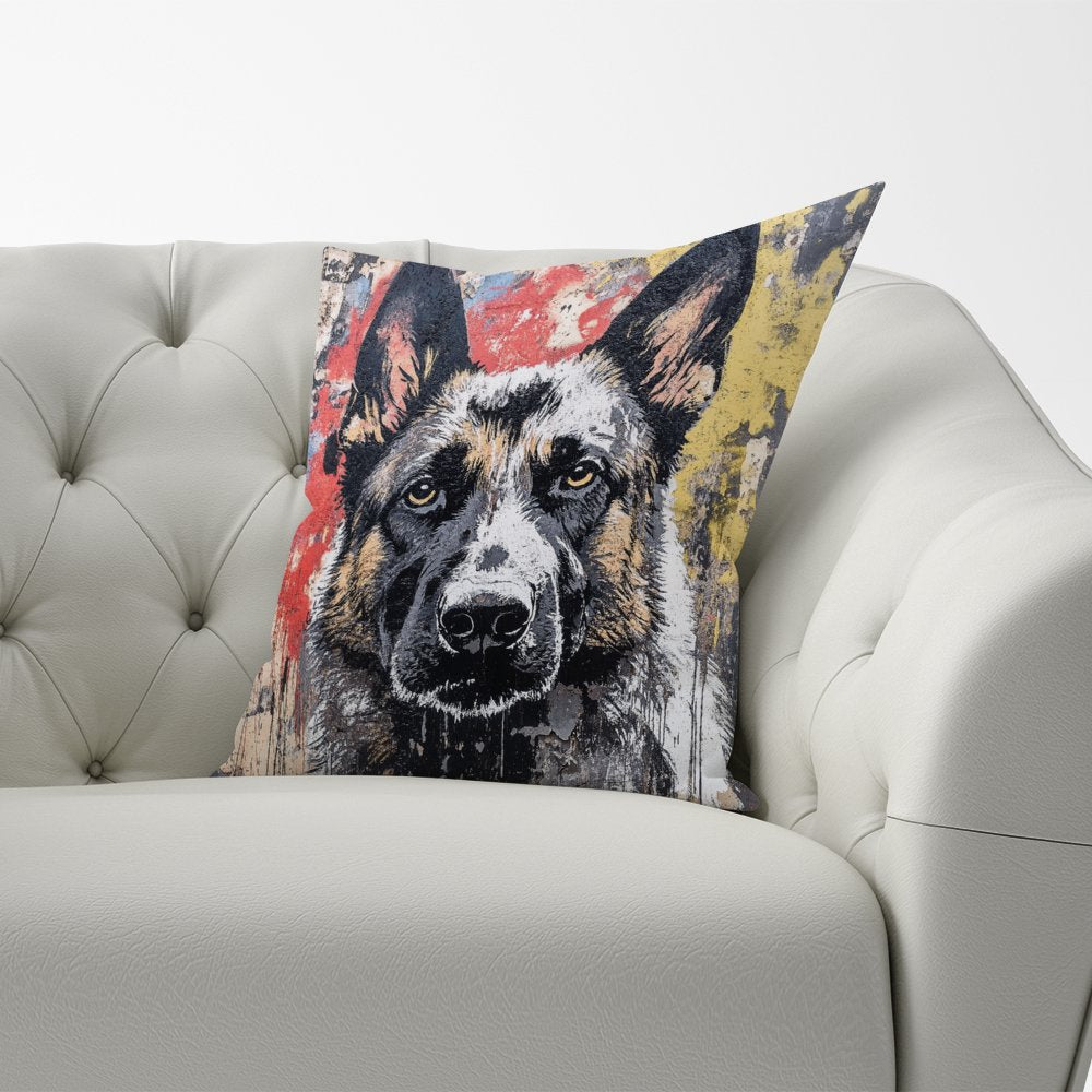 Banksy Inspired German Shepherd Cushions
