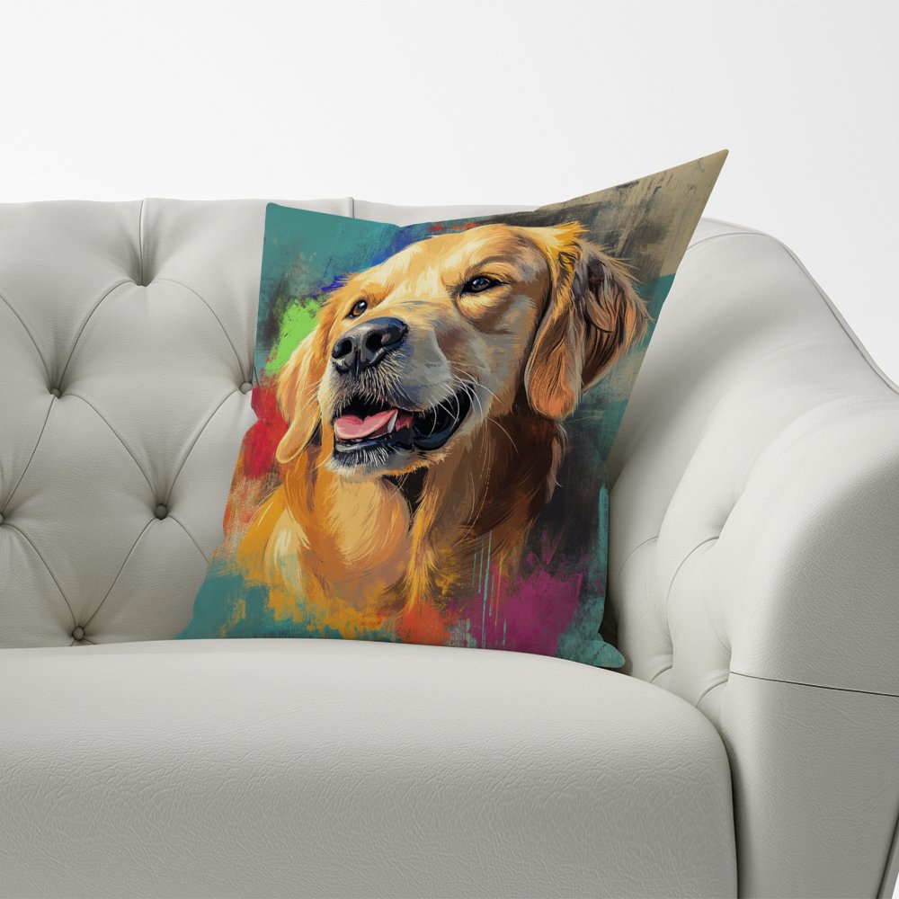 Banksy Inspired Golden Retriever Cushions