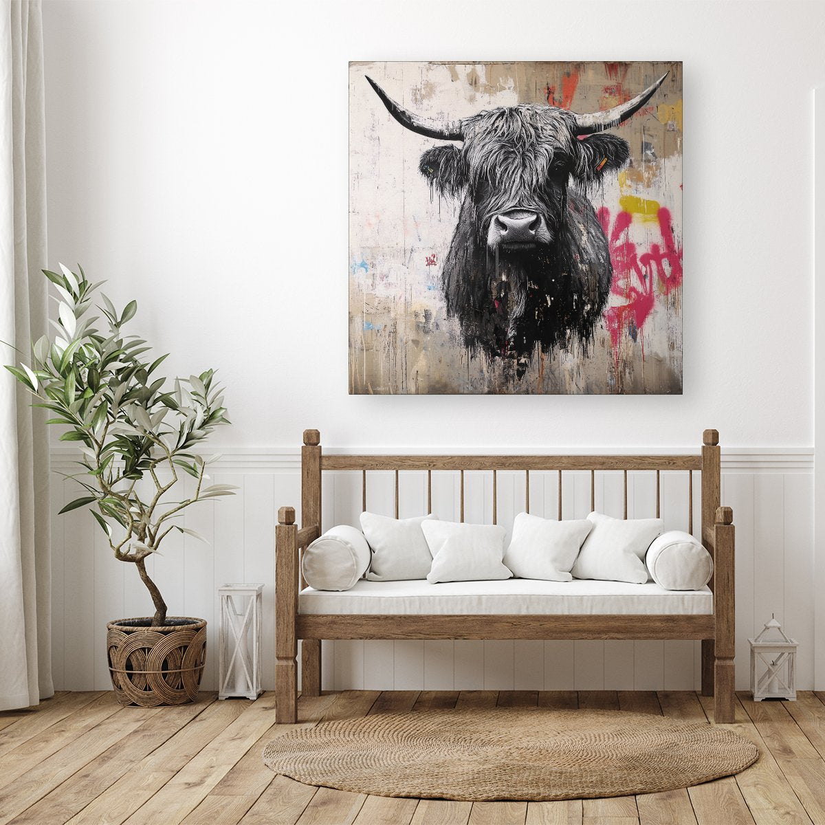 Urban Highland Cow Canvas