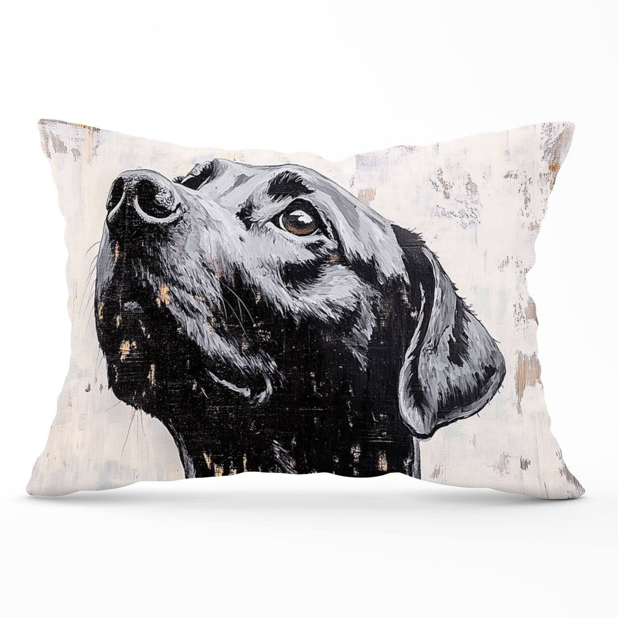 Banksy Inspired Thoughtful Black Labrador Cushions