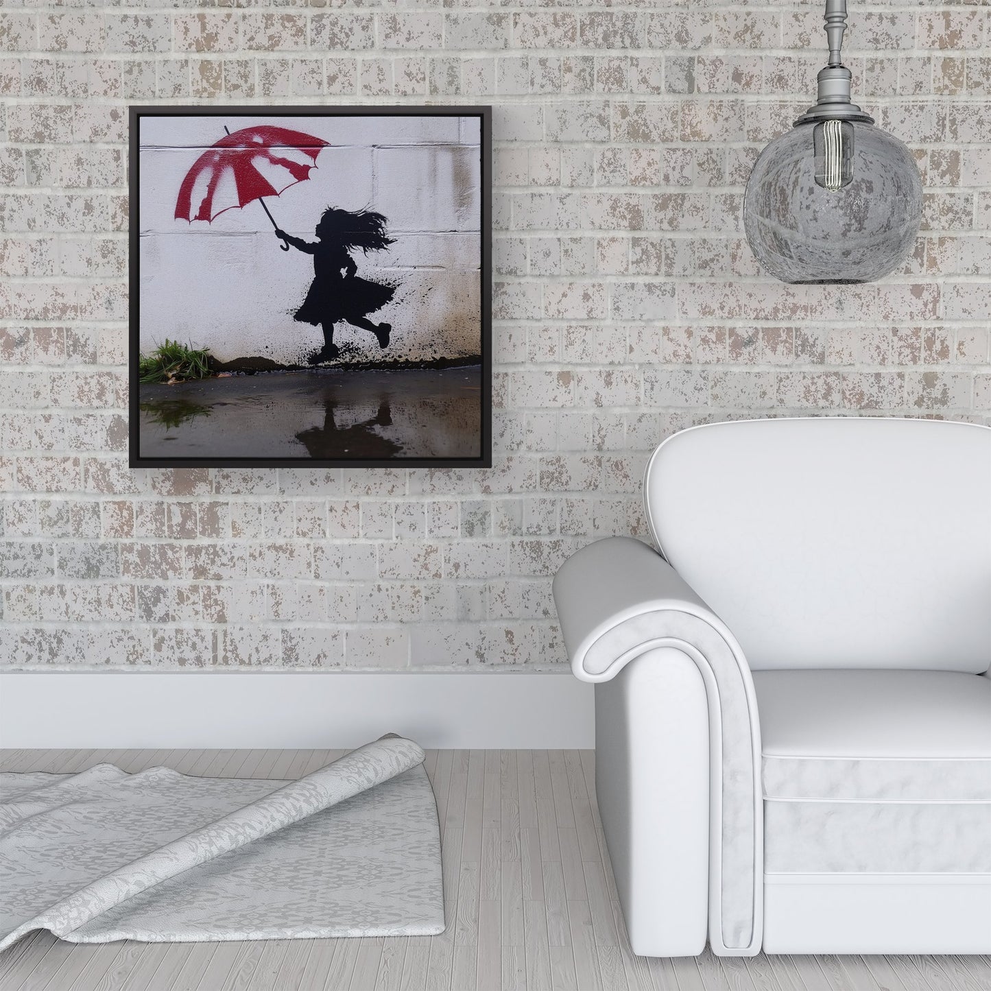 Memories Of Jumping In Puddles Framed Canvas