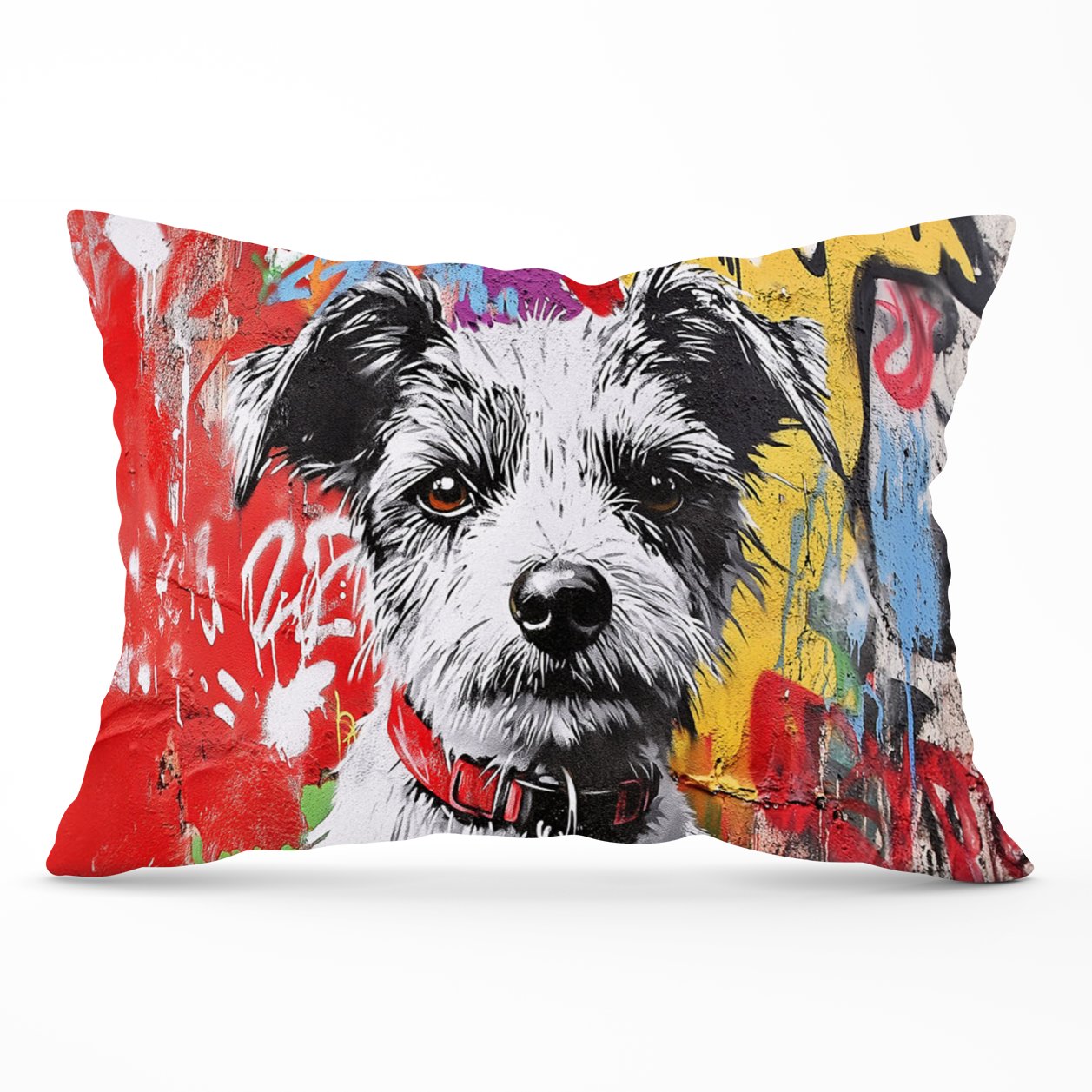 Colourful Terrier Banksy Inspired Cushions