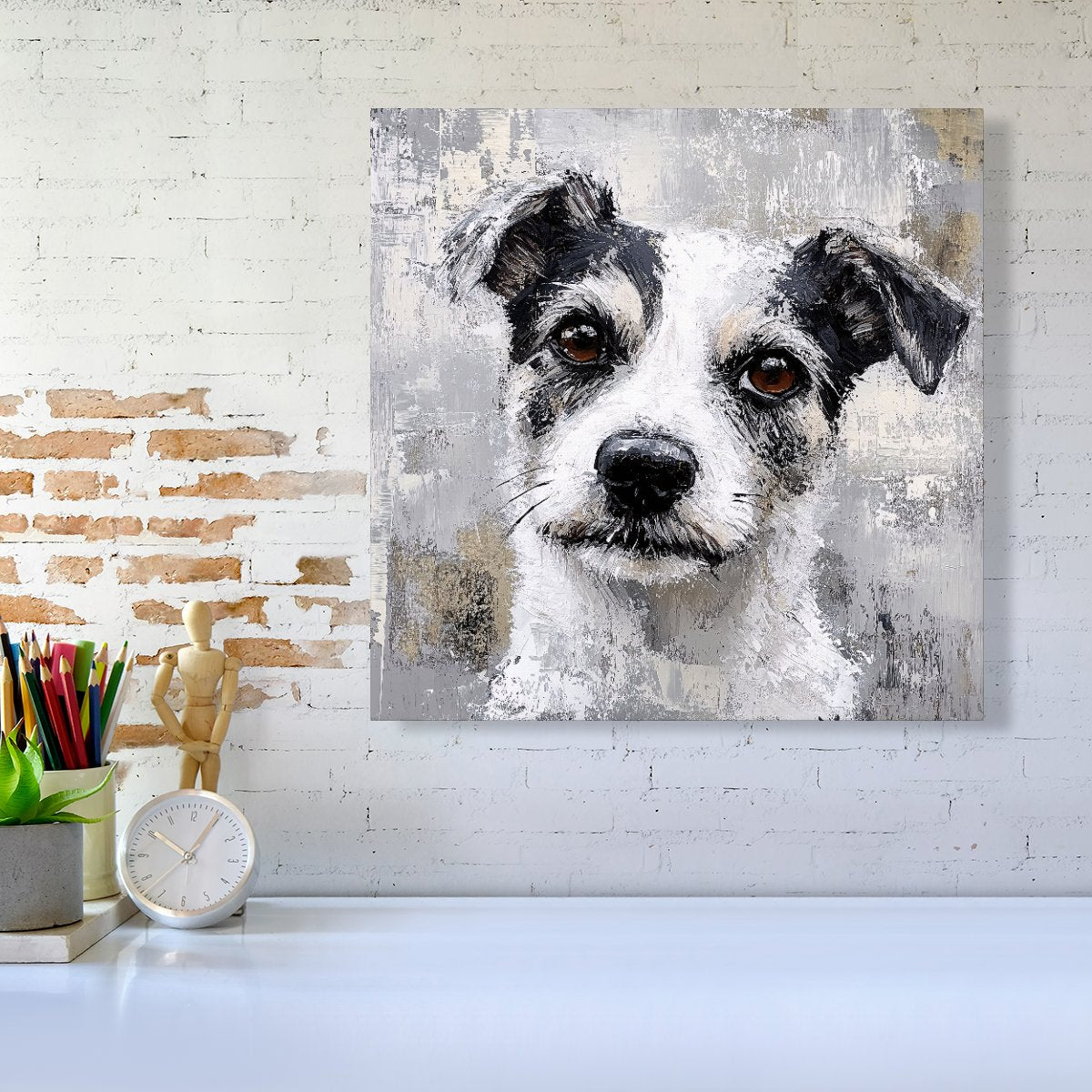 Thoughtful Terrier Dog Canvas
