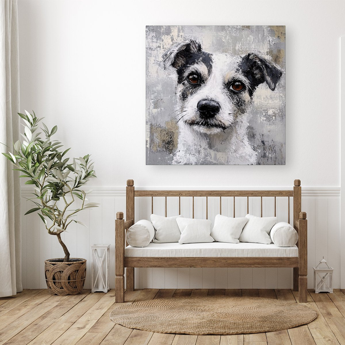 Thoughtful Terrier Dog Canvas