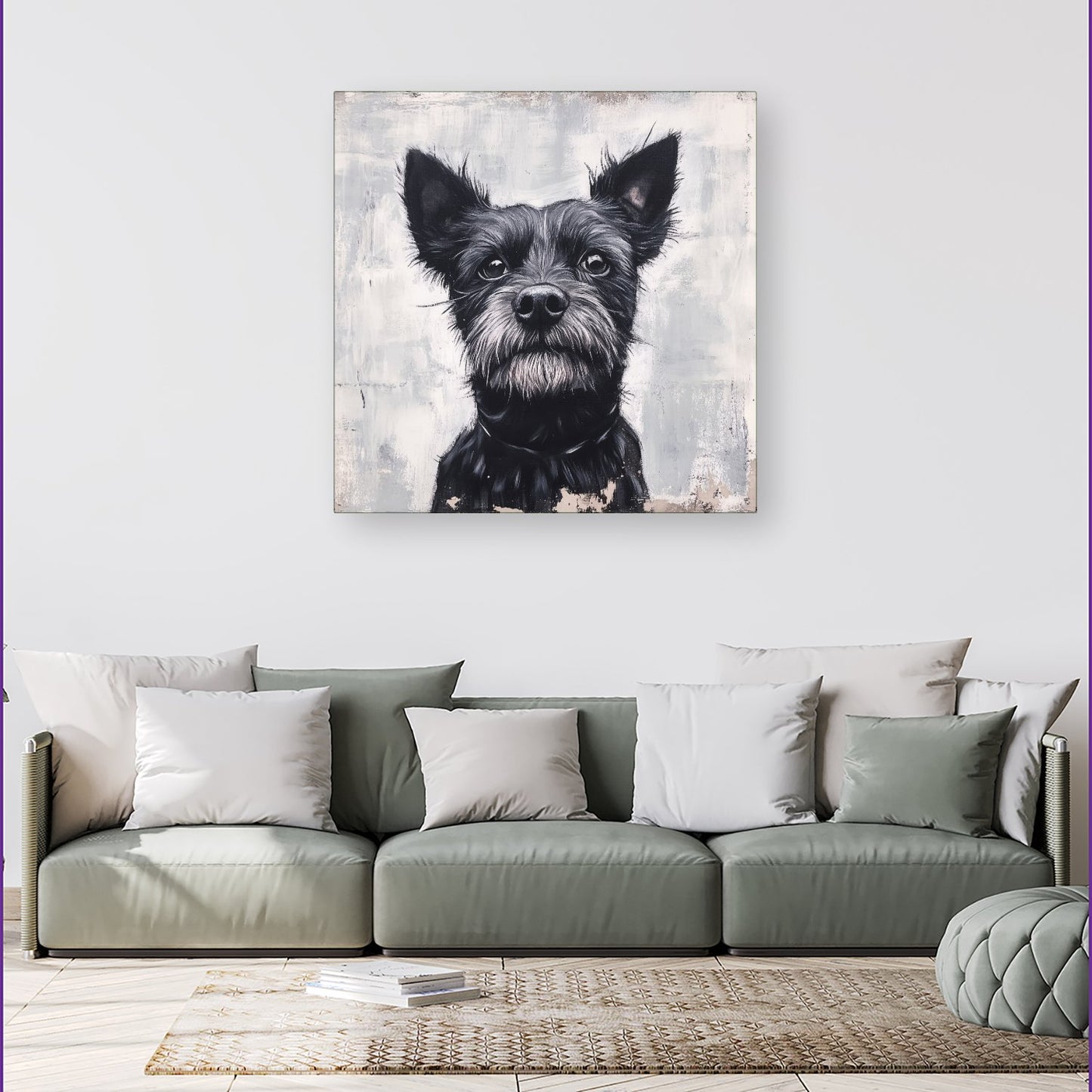 Banksy Inspired Little Terrier Dog Canvas