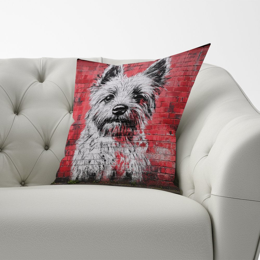 Banksy Inspired West Highland Terrier Cushions