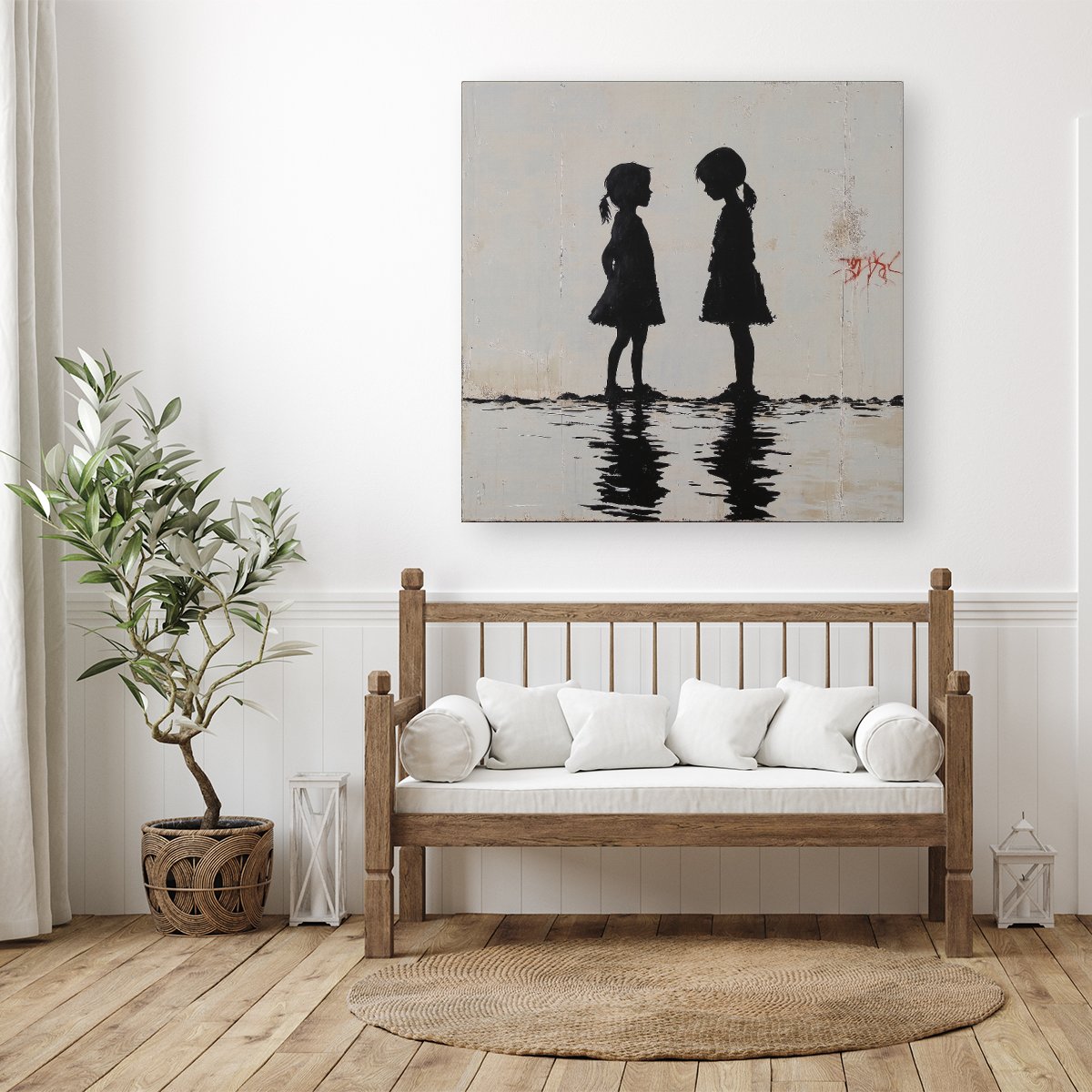 Silhouettes In The Rain Canvas