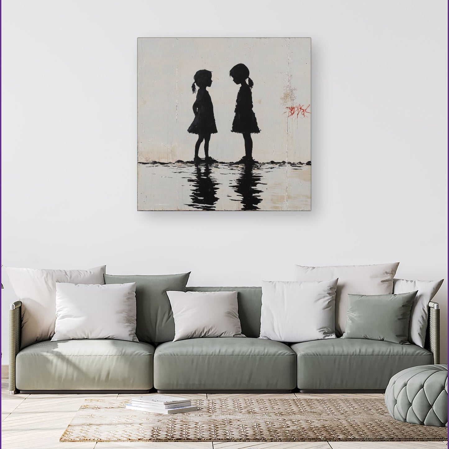 Silhouettes In The Rain Canvas