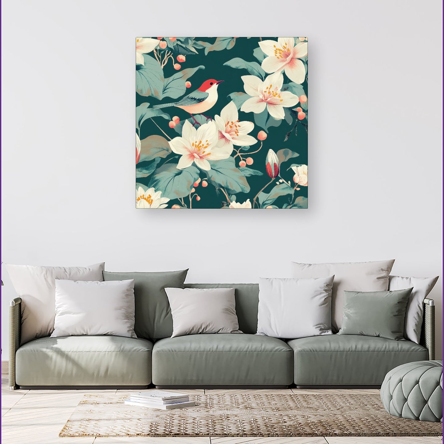 A Bird Amongst The Lillies Canvas