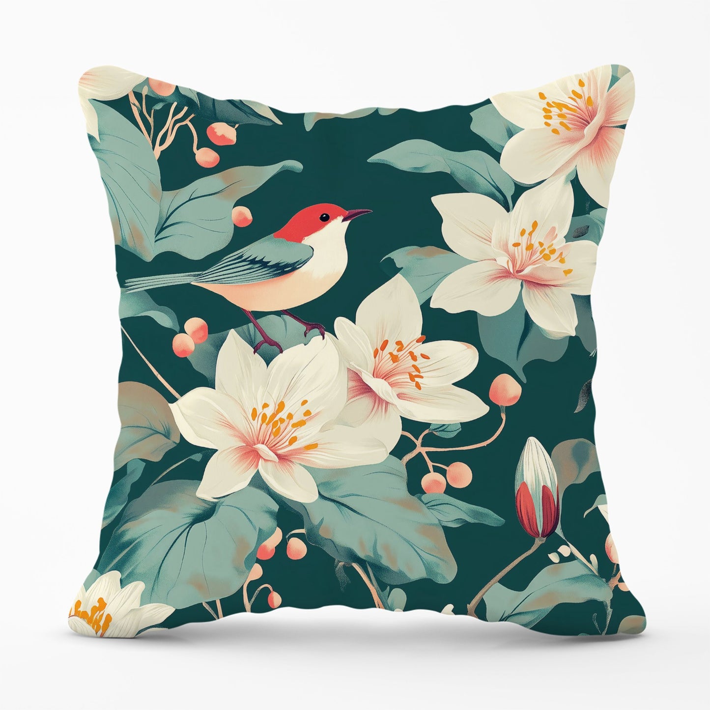 A Bird Amongst The Lillies Cushions