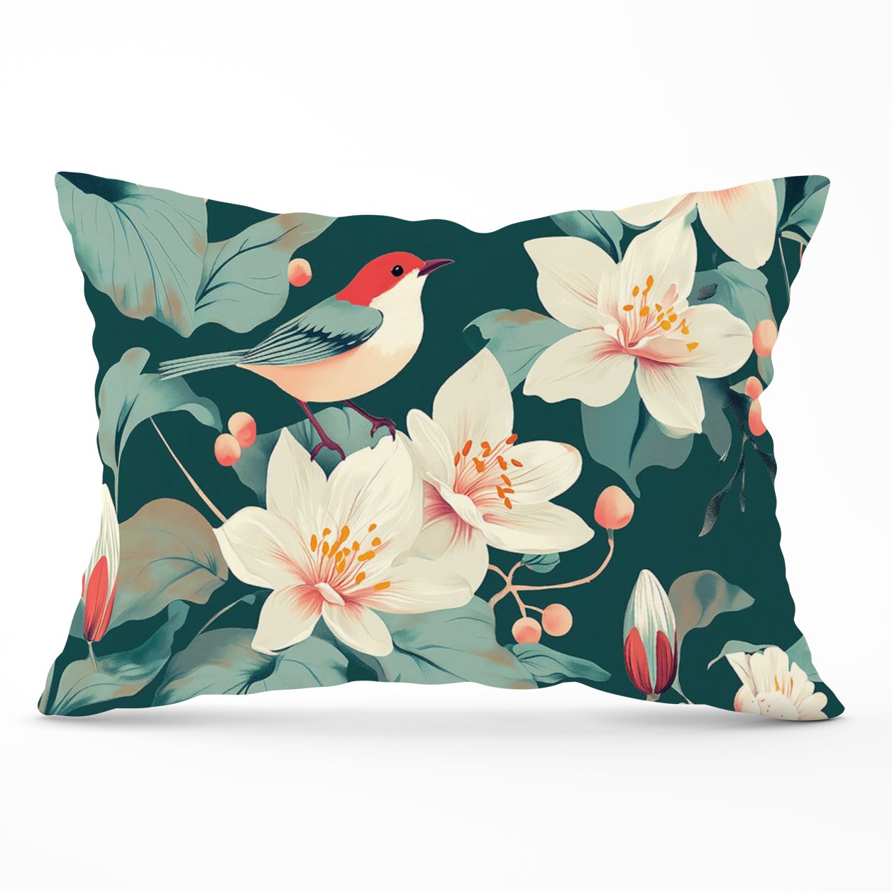 A Bird Amongst The Lillies Cushions