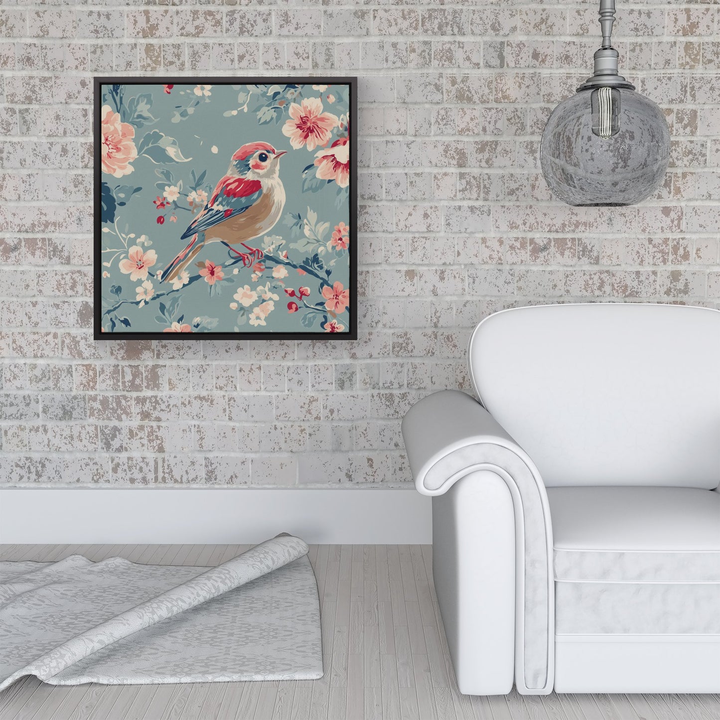 Sitting Pretty On The Branch Framed Canvas