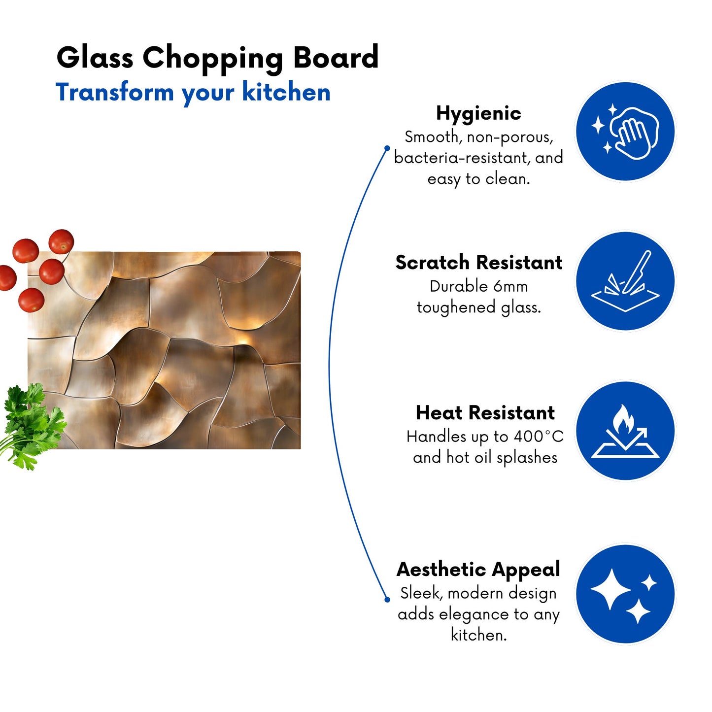 Bronze Gold Eclectic Design Chopping Board