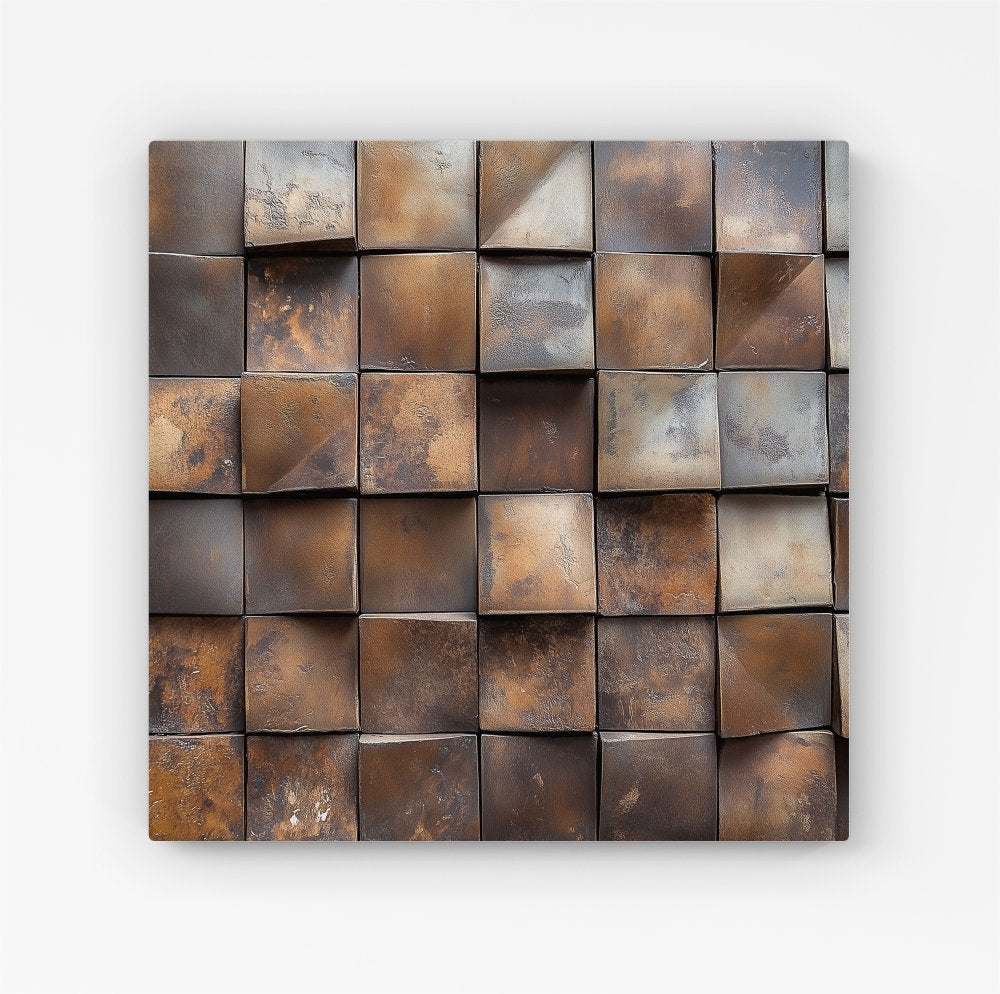 Brown Square Brick Design Canvas