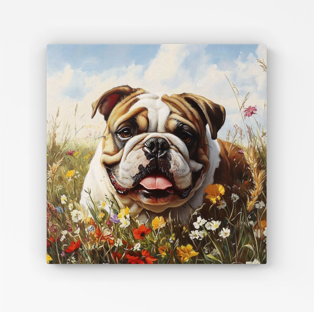 Bulldog In The Summer Meadow Canvas