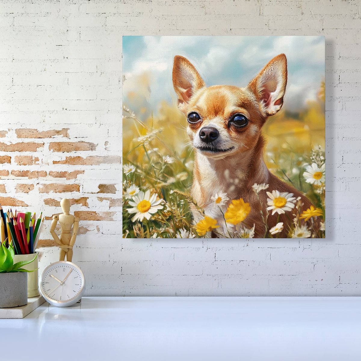 Chihuahua In A Summer Meadow Canvas