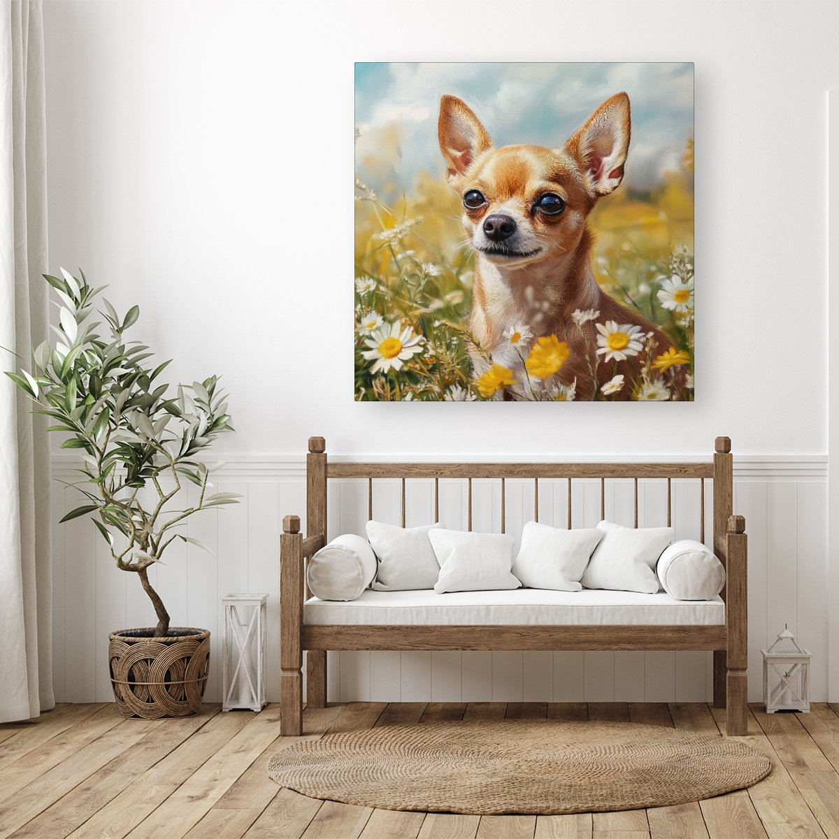 Chihuahua In A Summer Meadow Canvas
