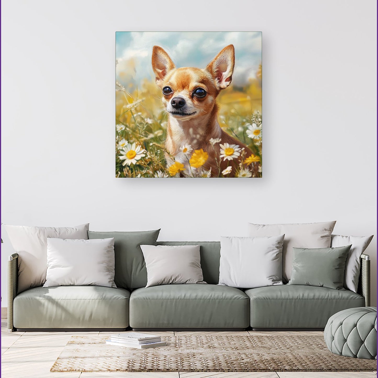 Chihuahua In A Summer Meadow Canvas