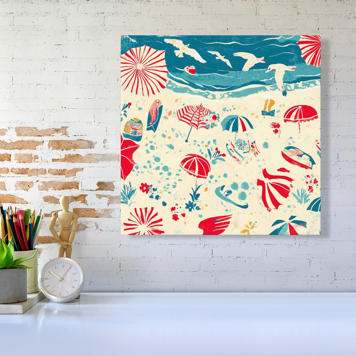 A Day At The Beach Canvas