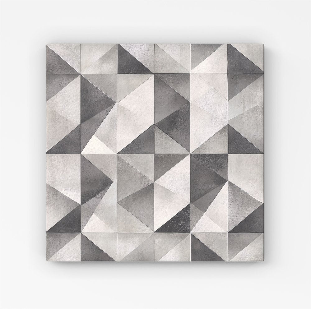 Dove Grey Geometric Pattern Canvas