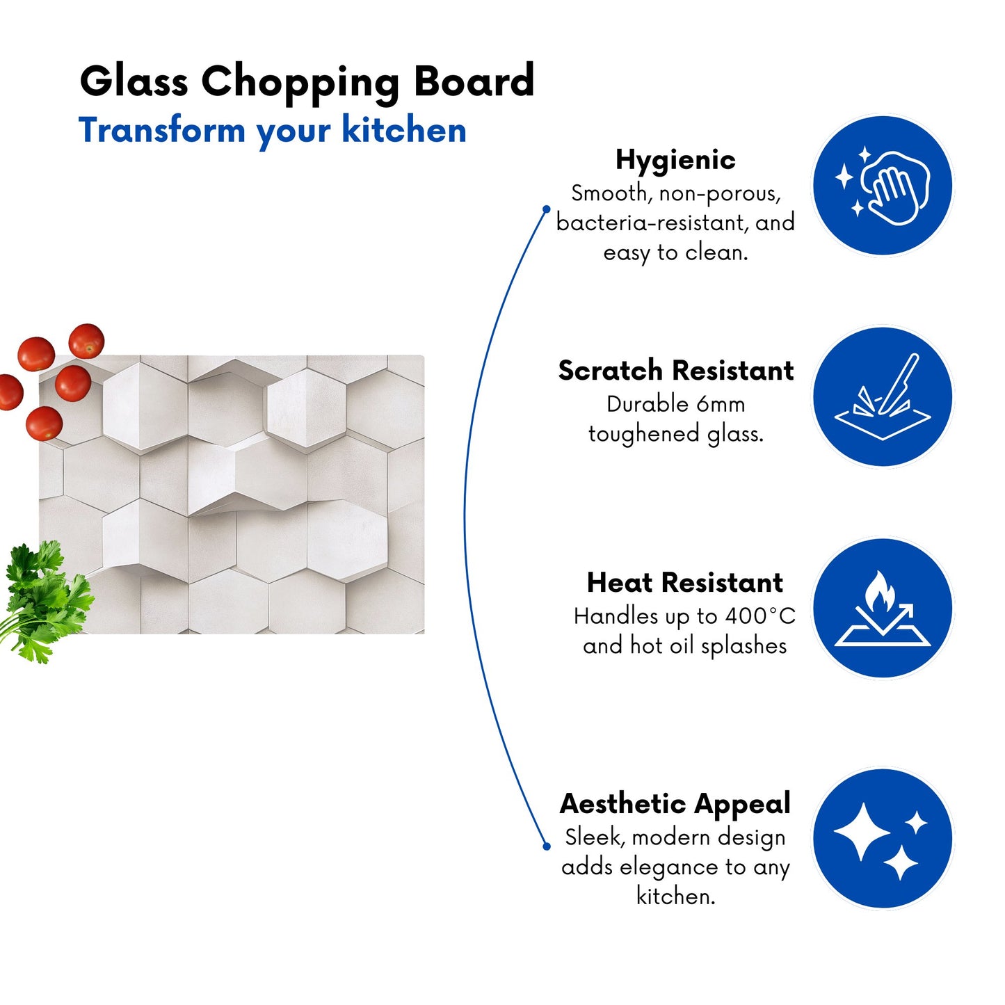 Light Dove Grey Geometric Chopping Board