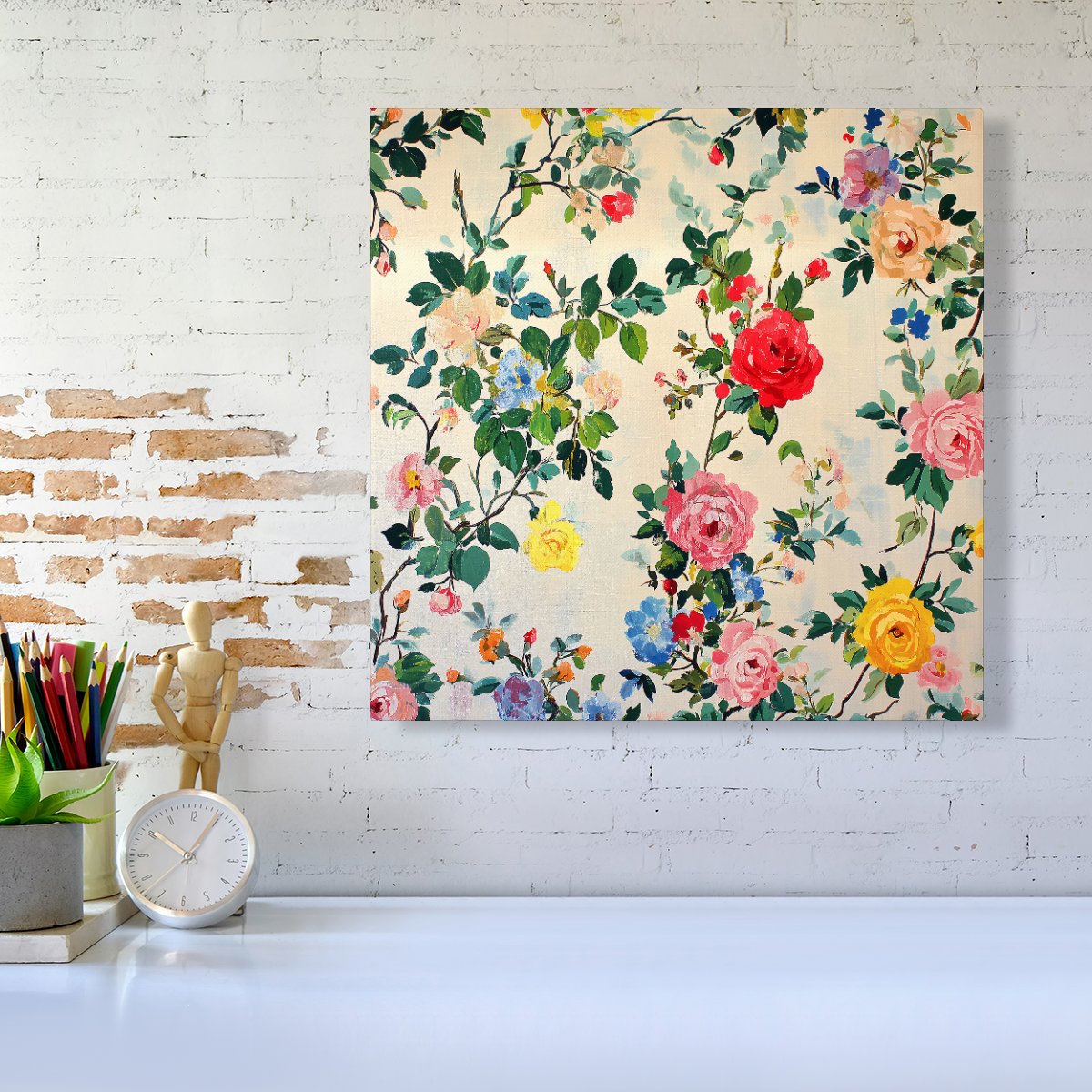 Collection Of Summer Garden Flowers Canvas