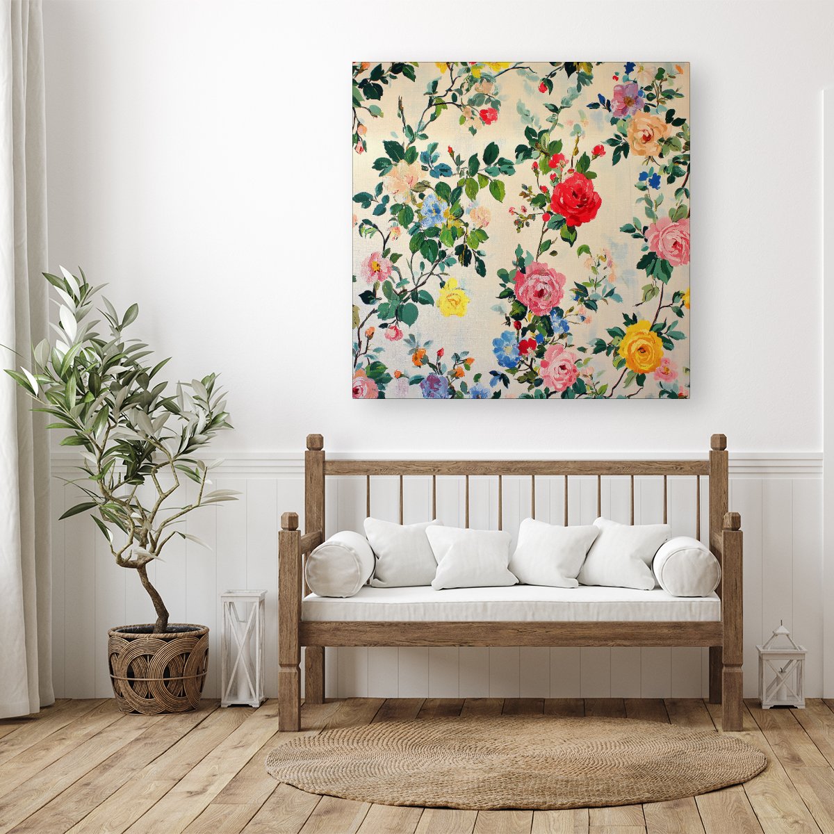 Collection Of Summer Garden Flowers Canvas