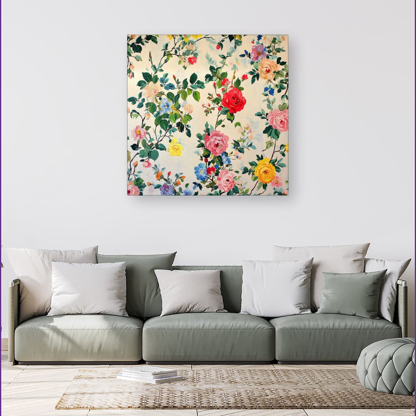 Collection Of Summer Garden Flowers Canvas
