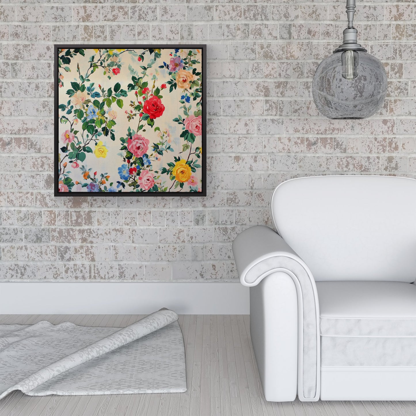 Collection Of Summer Garden Flowers Framed Canvas
