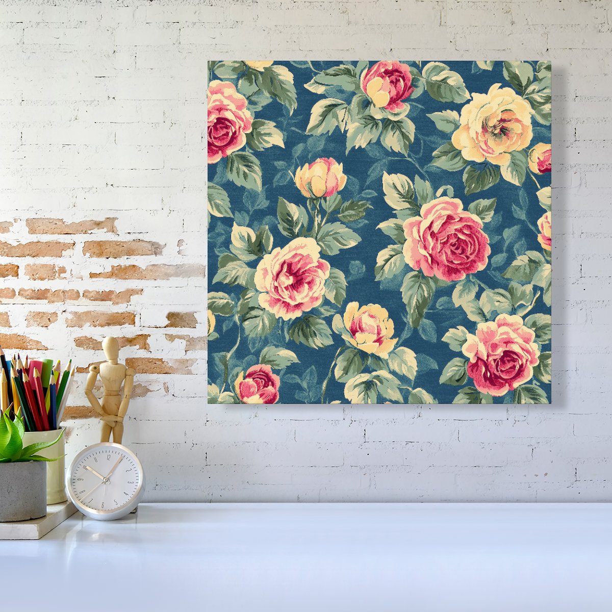 Painting Of Vintage Roses Canvas