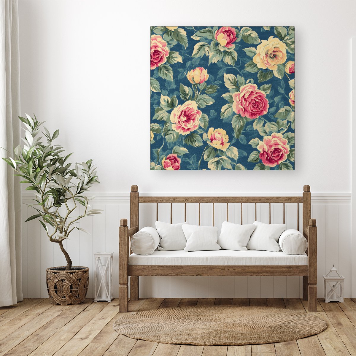 Painting Of Vintage Roses Canvas