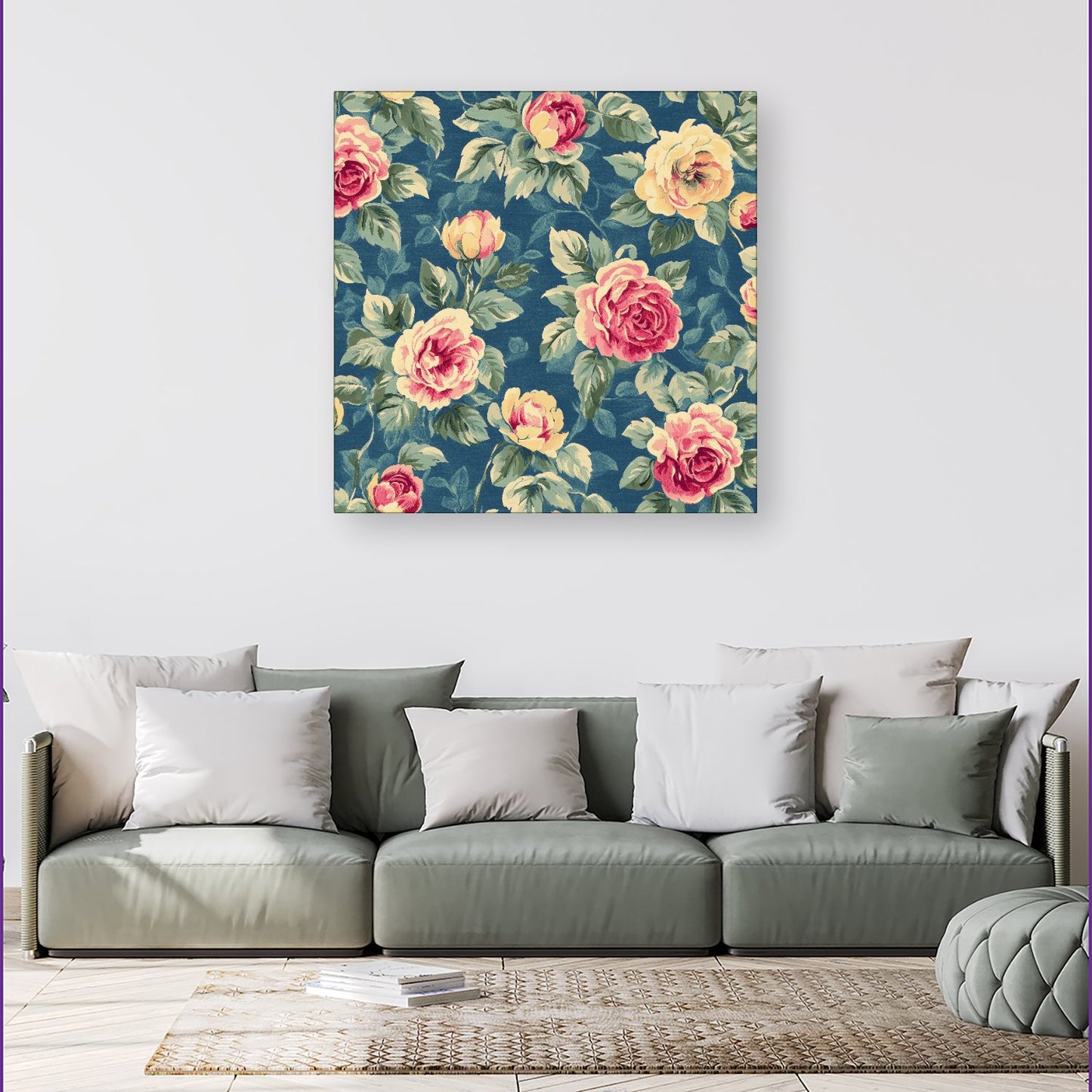 Painting Of Vintage Roses Canvas