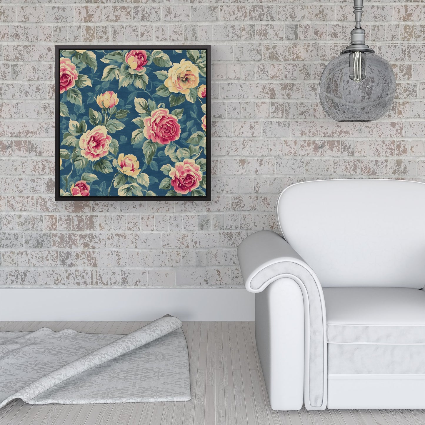 Painting Of Vintage Roses Framed Canvas