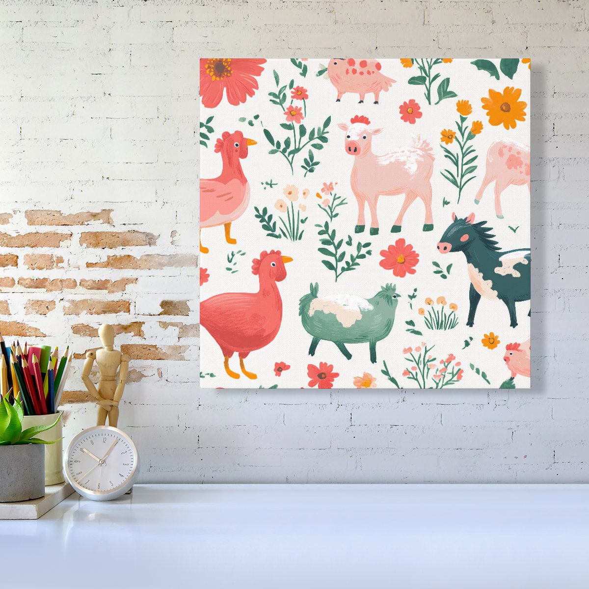 Fun On The Farmyard Canvas