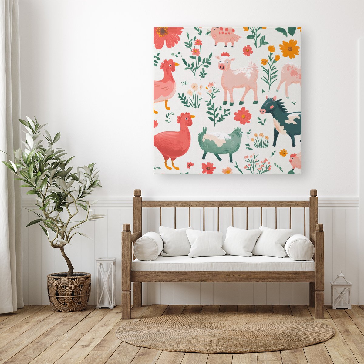 Fun On The Farmyard Canvas