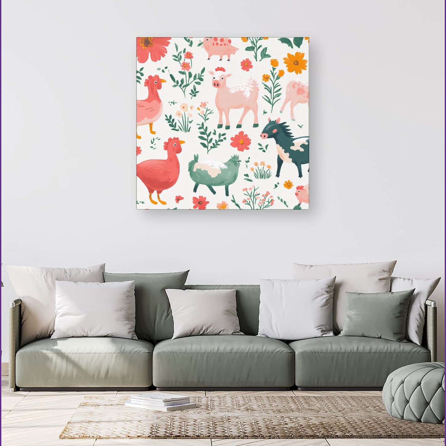 Fun On The Farmyard Canvas