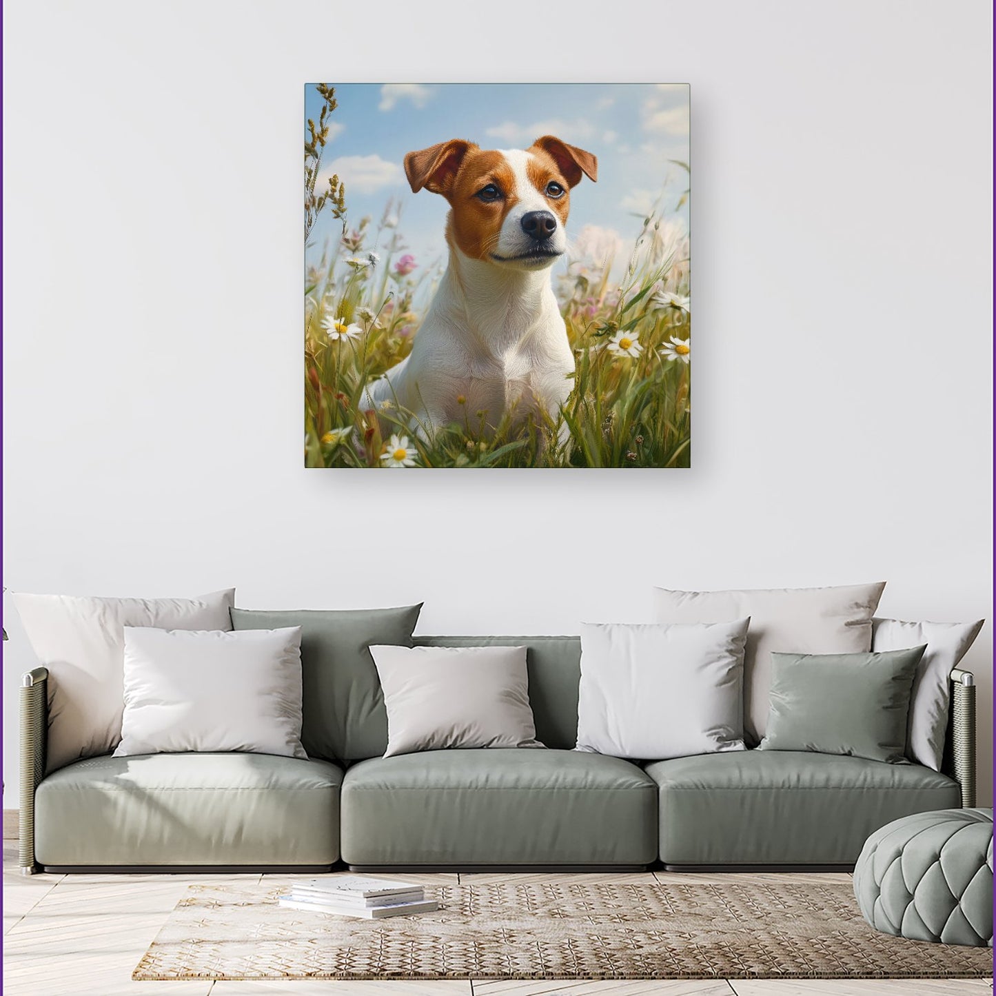 Happy Jack Russell In A Summer Meadow Canvas