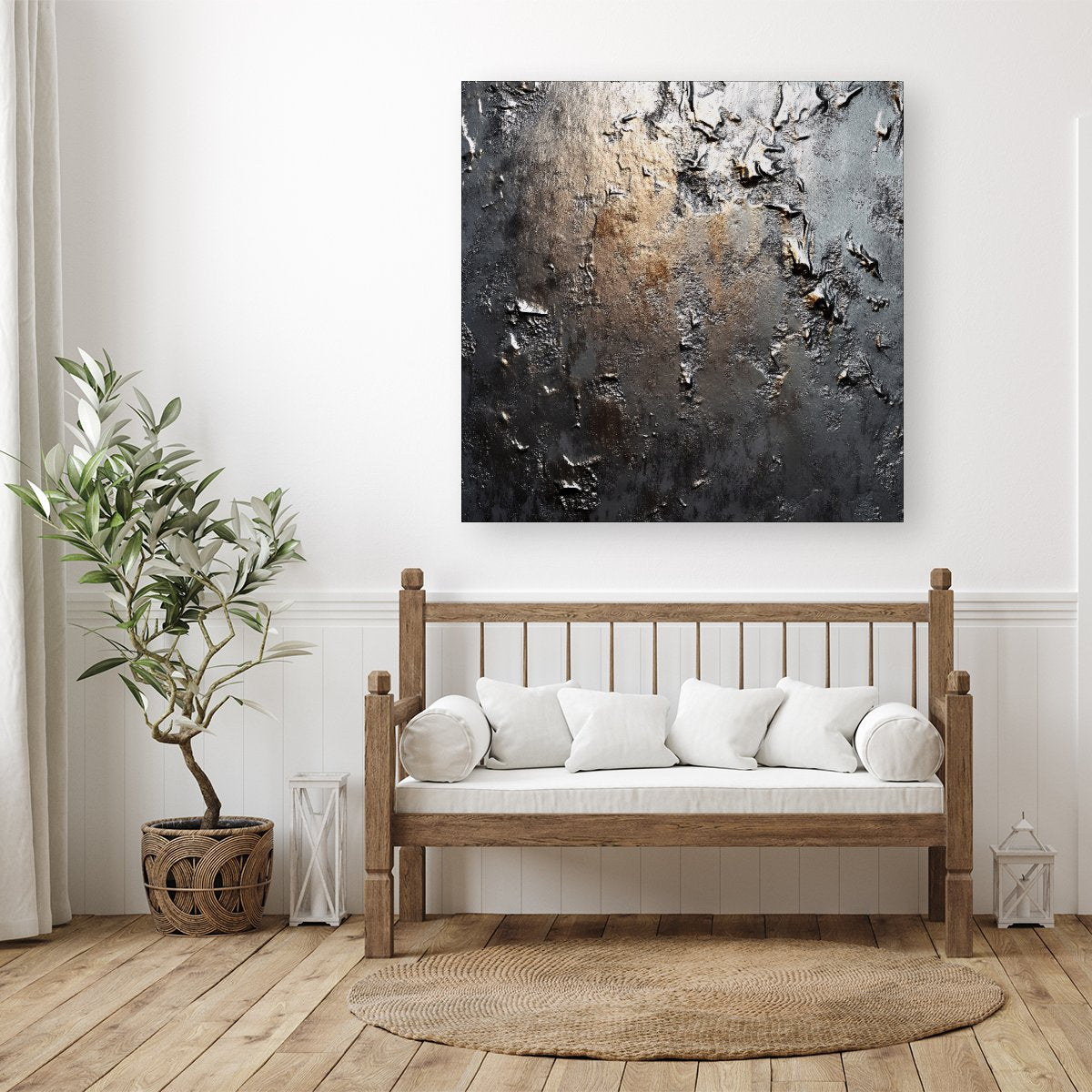 Grey Gold Textures Canvas