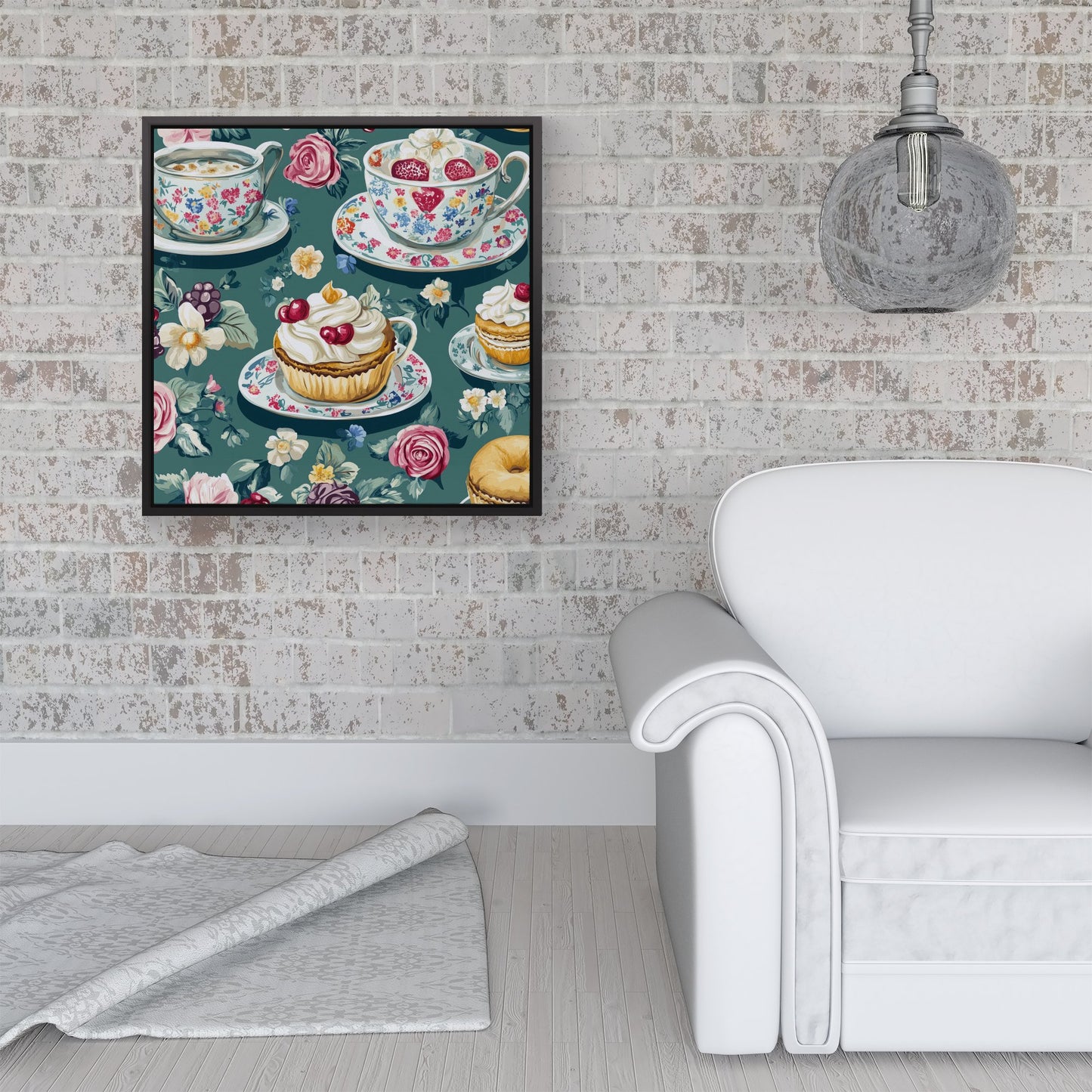 Vintage Tea Party Framed Canvas