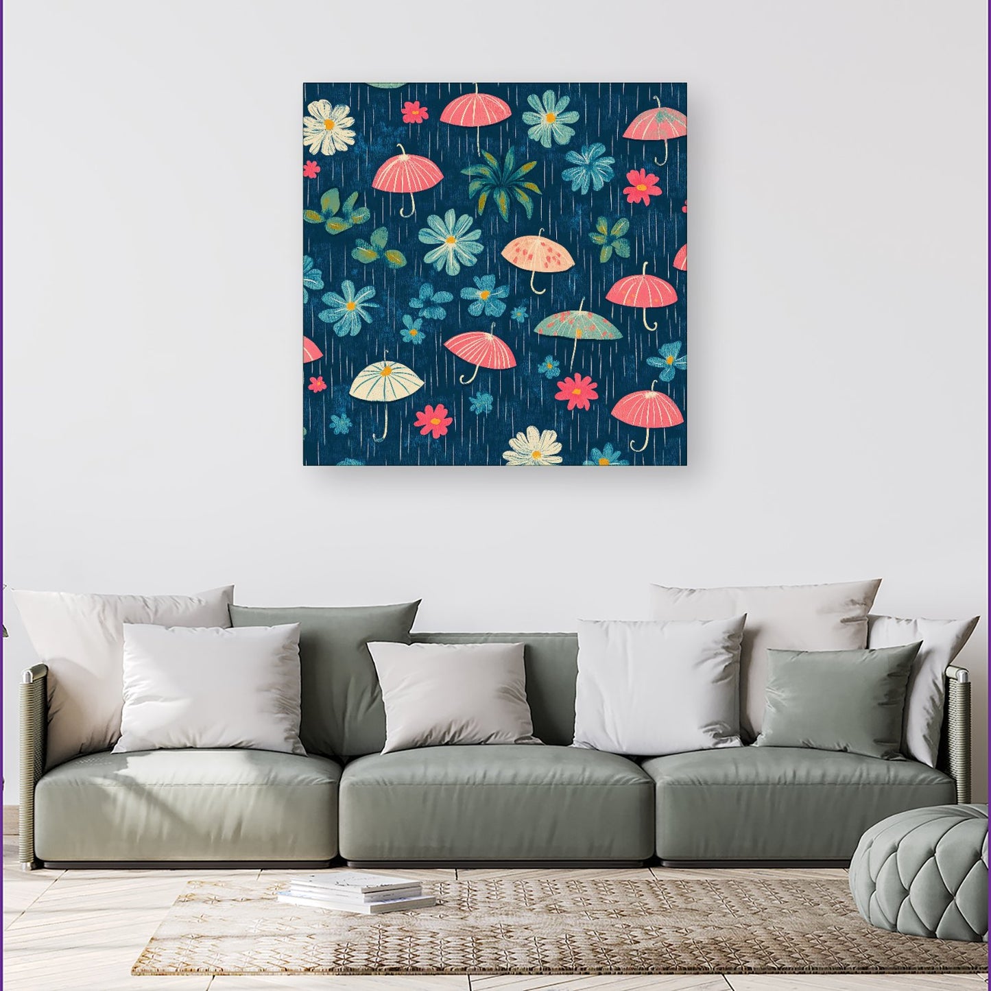 Umbrellas In Spring Canvas