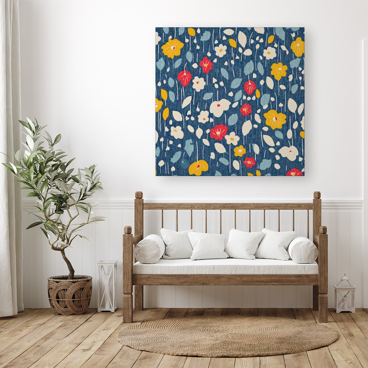 Falling Flowers In The Rain Canvas