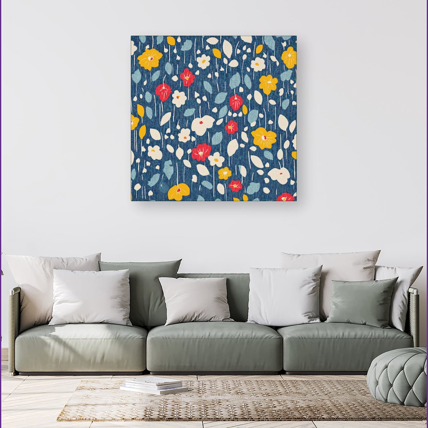 Falling Flowers In The Rain Canvas
