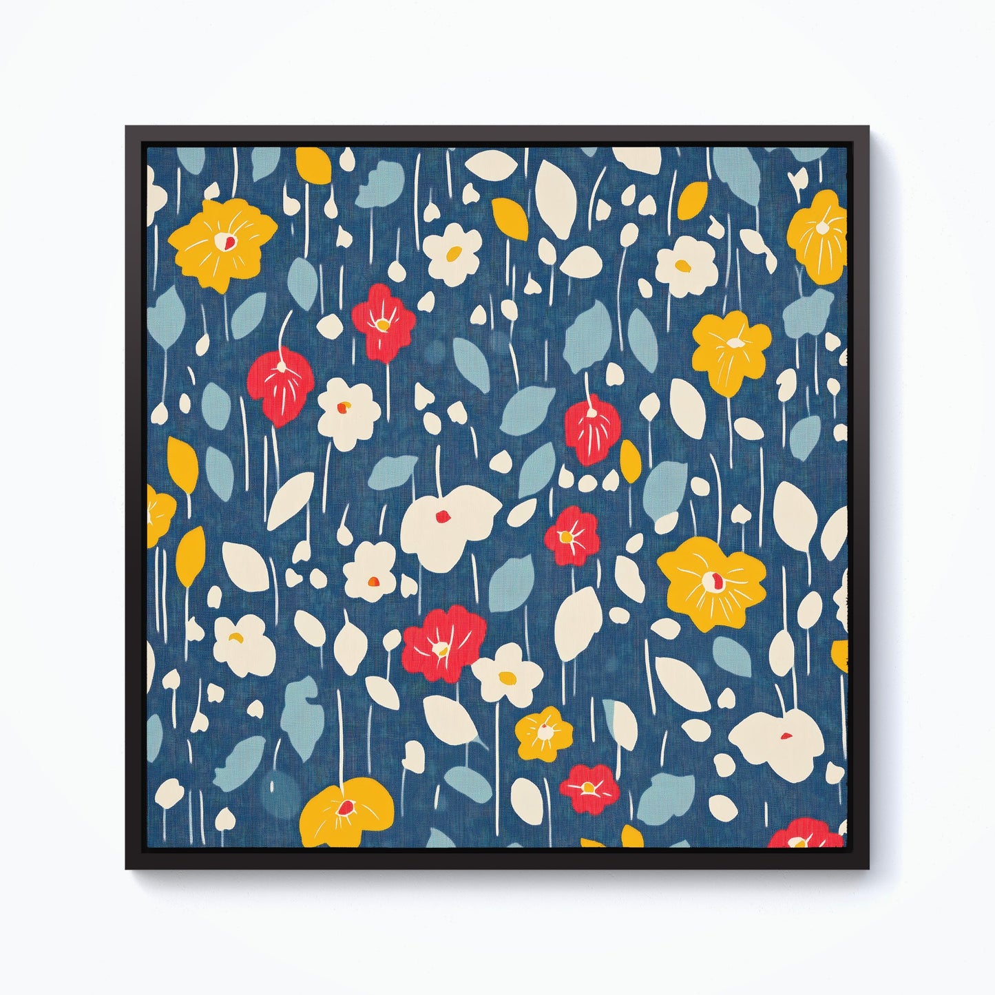Falling Flowers In The Rain Framed Canvas