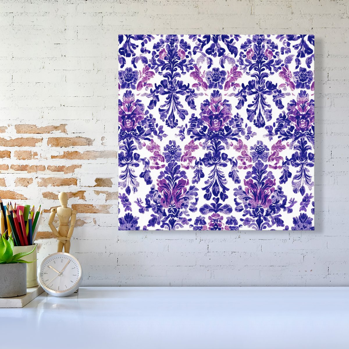 Vintage Purple Pattern Canvas