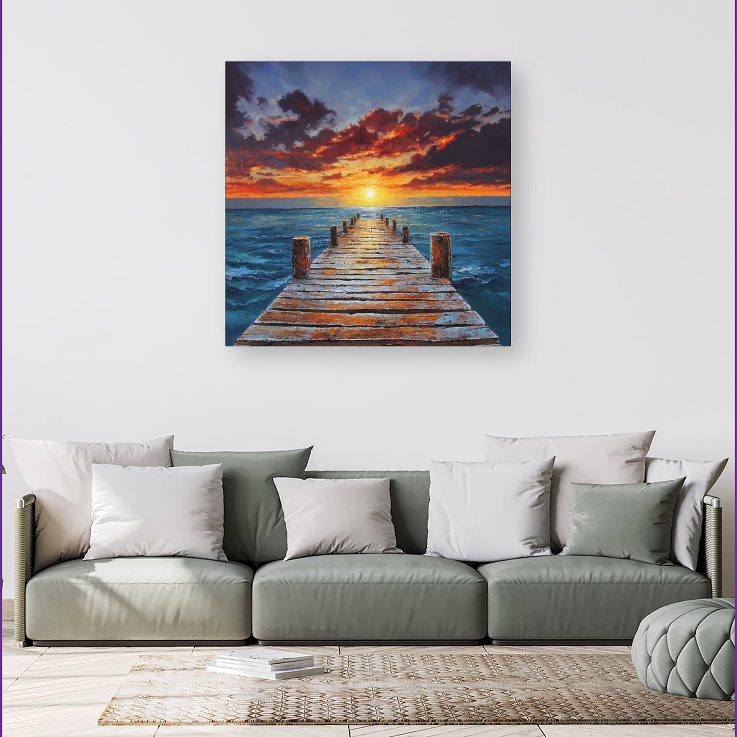 Sunset Over A Carribean Sea Canvas